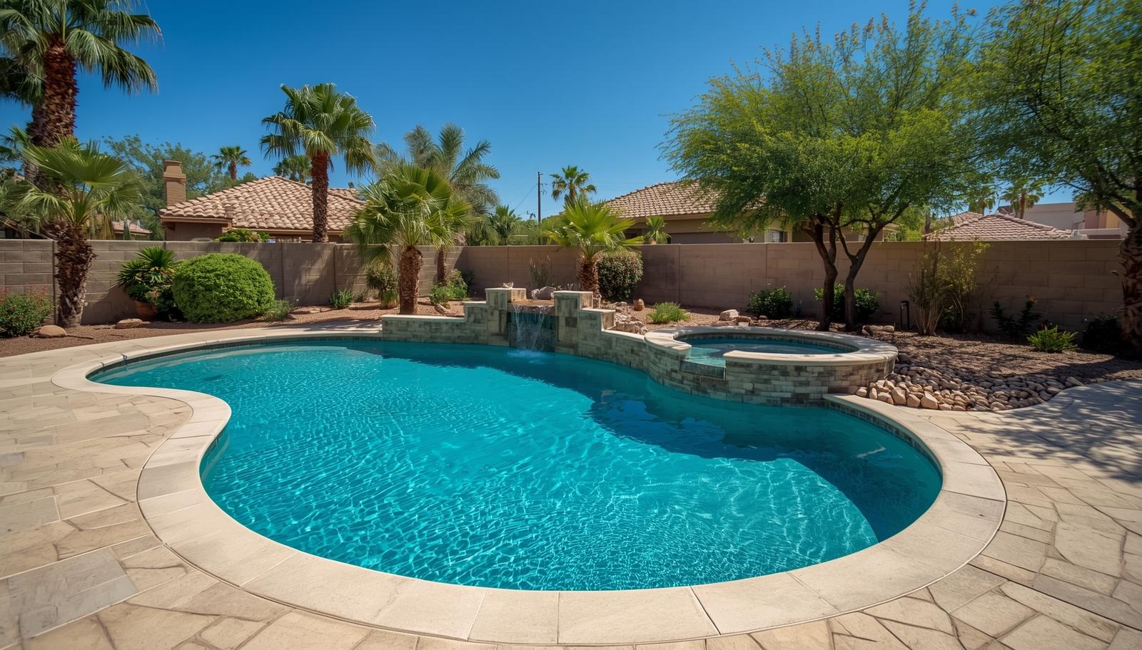 Pool technician testing pool water